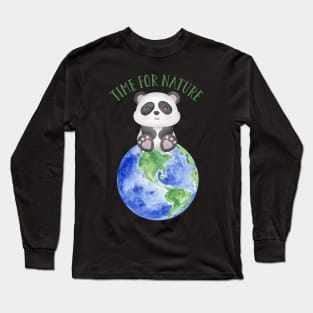 Copy of Cute Panda and Earth Save the Planet Long Sleeve T-Shirt